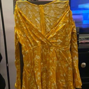 Yellow flowery bohemian dress